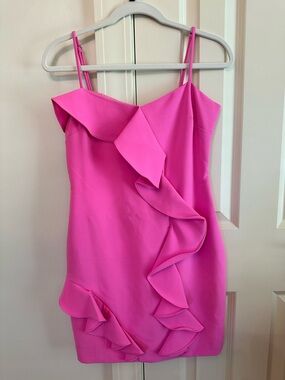 Likely Hot Pink Ruffle Mini Dress